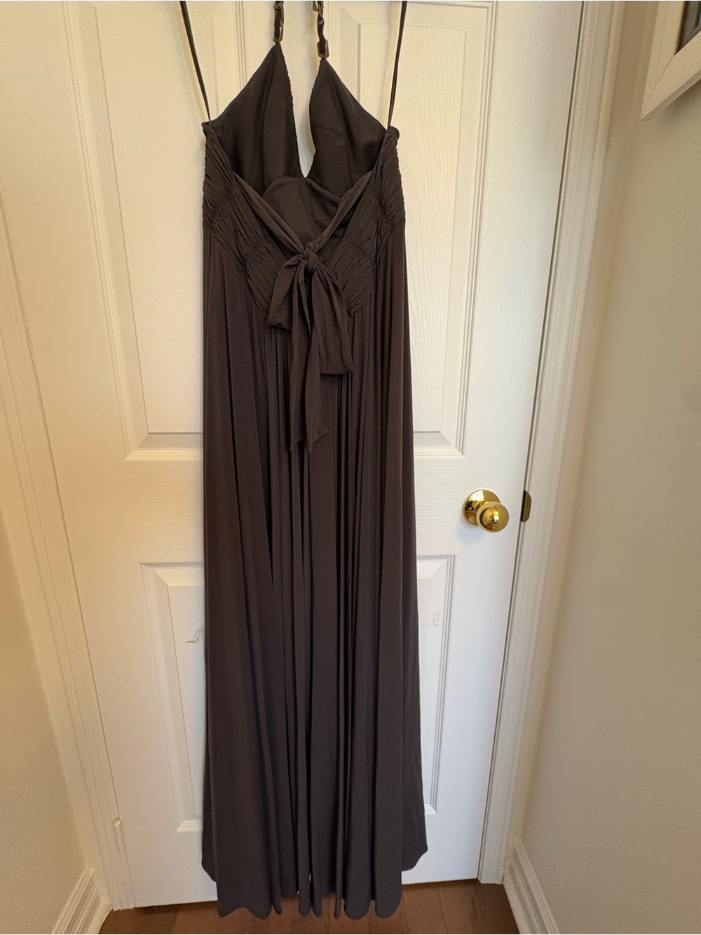 BCBGMaxAzria Black Halter Ruched Maxi Dress - Picture 3 of 7